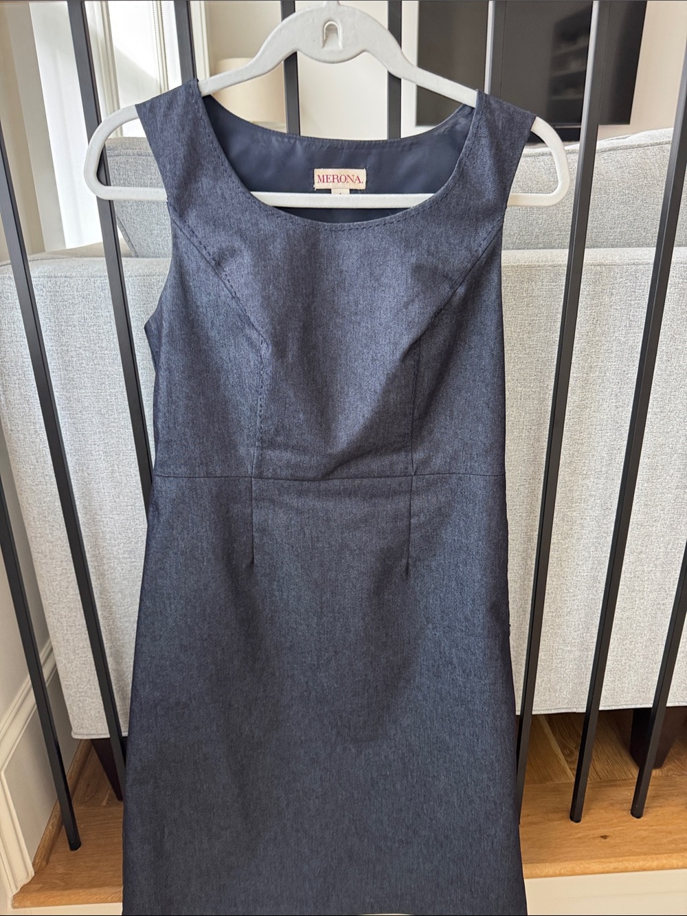 Merona Dark Blue Sleeveless Midi Sheath Dress